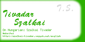 tivadar szalkai business card